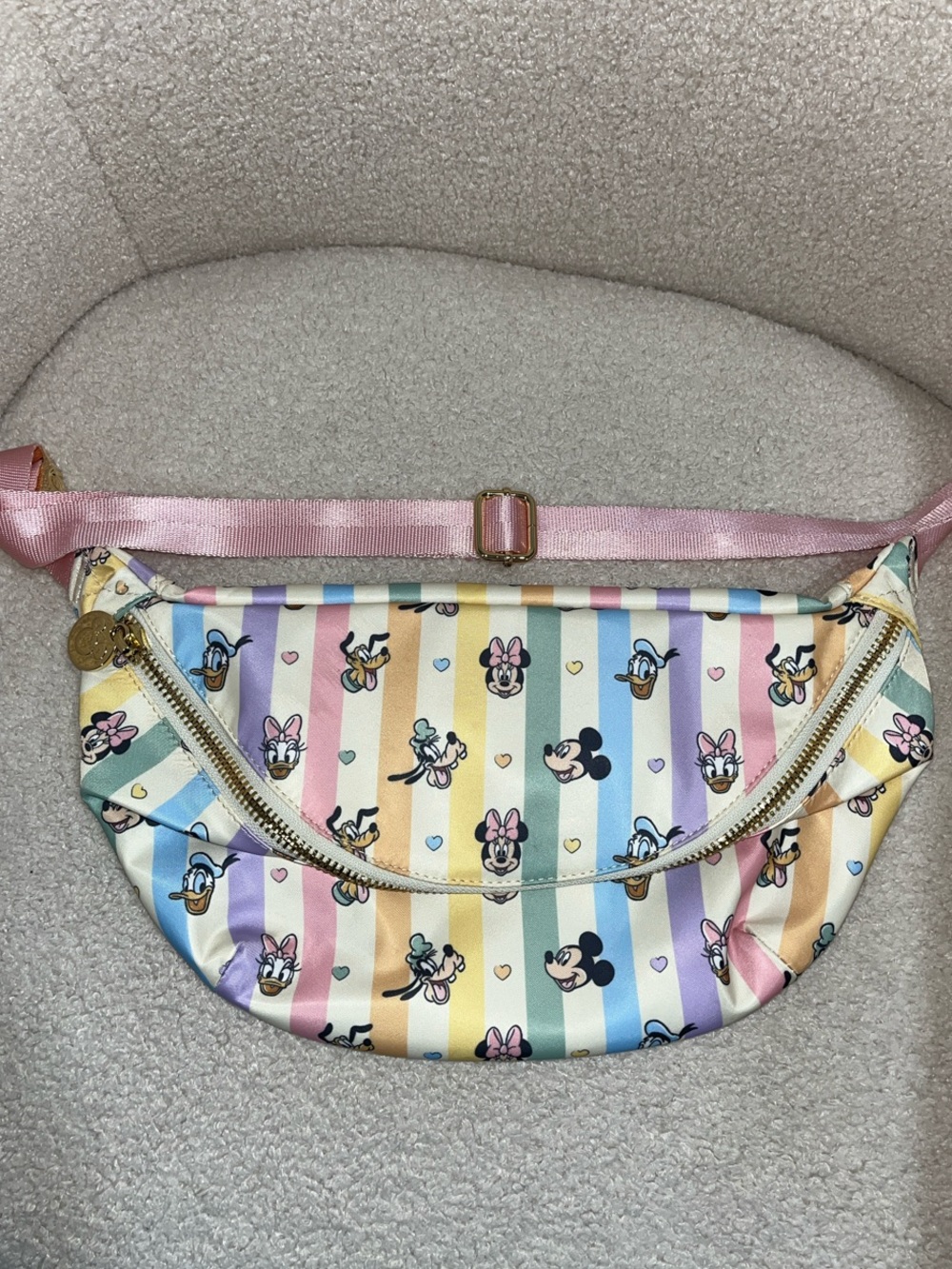 Stoney Clover Lane Disney Mickey & Friends Rainbow Stripe Jumbo Fanny Pack